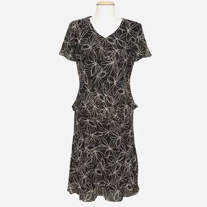 VTG RK Originals Womens 2 PC Dress 12 Brown Floral Top Skirt Cottagecore Boho